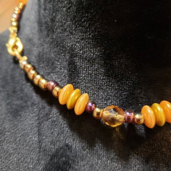 Gold Plating Coin and Round Beaded Stylish Necklace Lobster Clasp - Picture 7 of 7